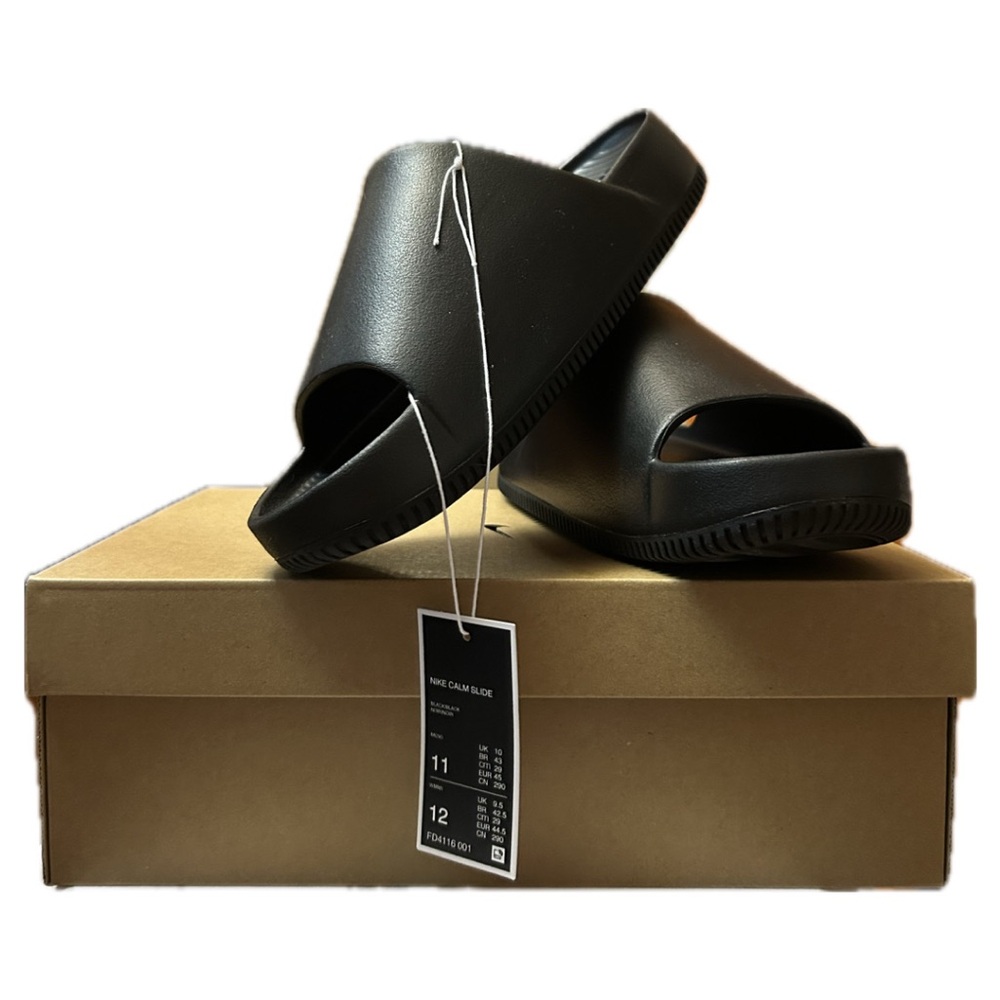 Nike Black Calm Slides, Sleek Design